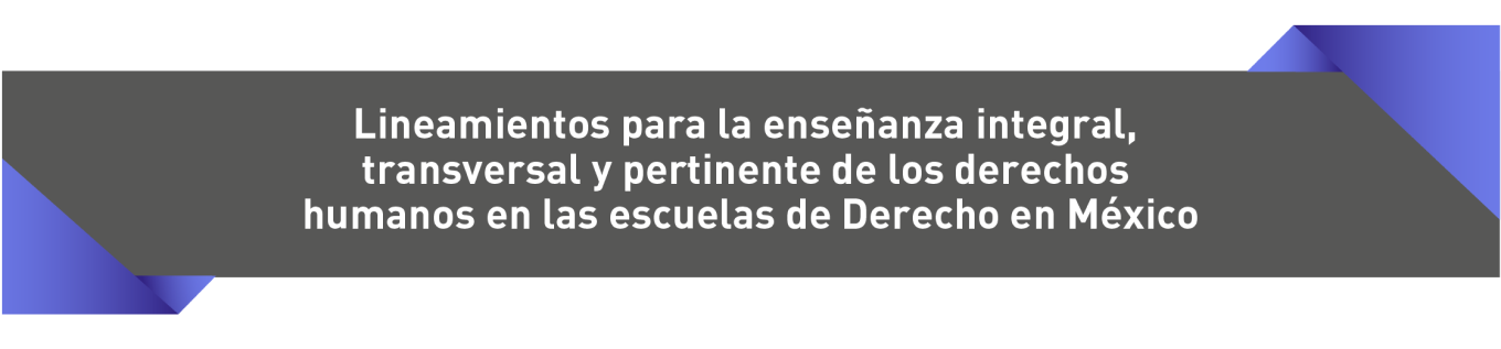 Lineamientos para la enseñanza integral, transversal y pertinente de los derechos humanos en las escuelas de Derecho en México